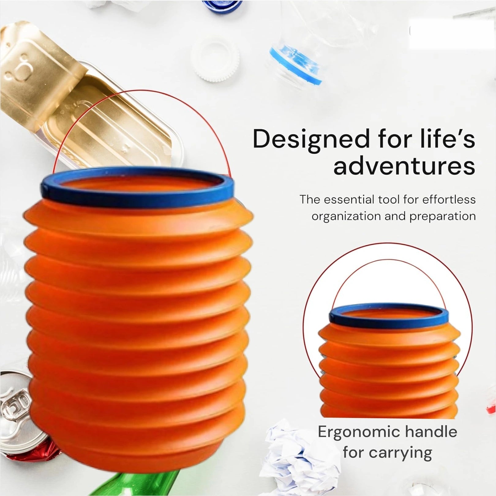 Foldable 4L Collapsible Storage Bucket for Home, Kitchen, Car & Outdoor Use