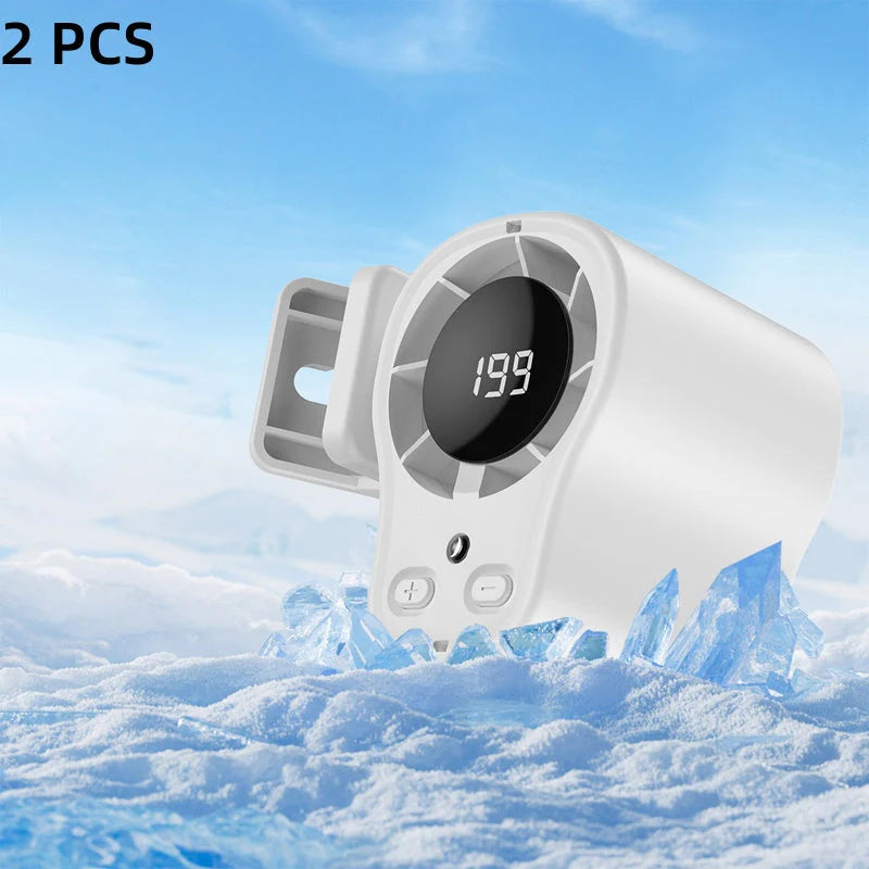 🚗 50% OFF NOW! ❄️ Hands-free Fan with LED Display – Powerful Cooling & Stable Attachment – Portable Essential 🔋