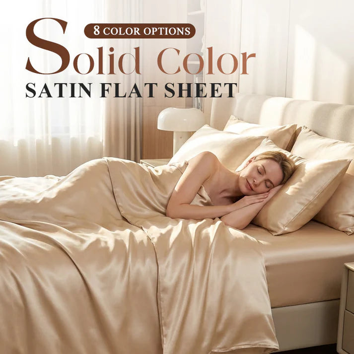 📢📢50% OFF !!! ⏰Solid Color Satin Flat Sheet