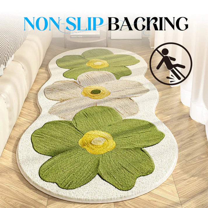 📢 Soft rug with irregular floral pattern