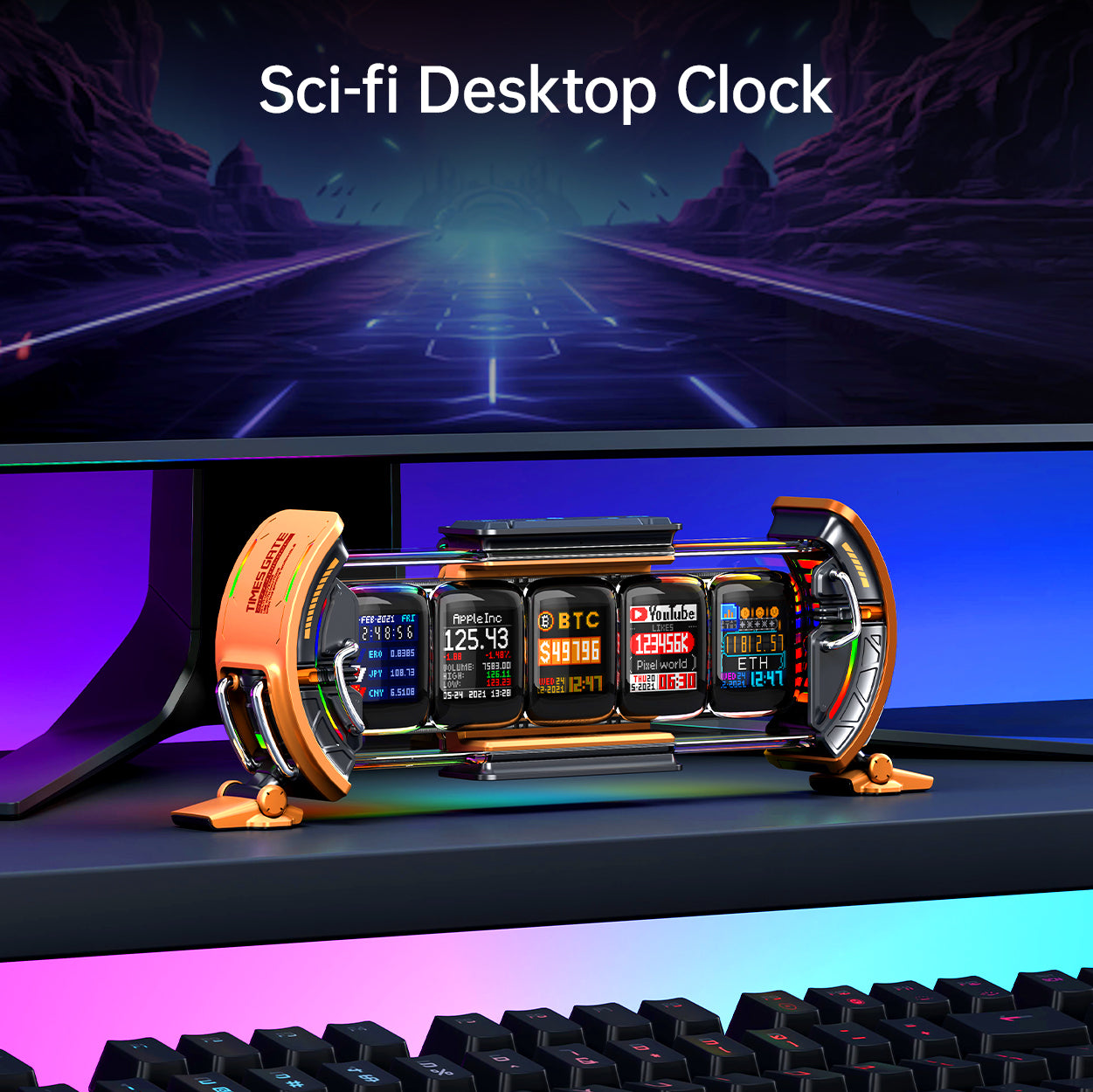 Divoom Times Gate Pixel Art Info Display with 5 Smart LCD Screens