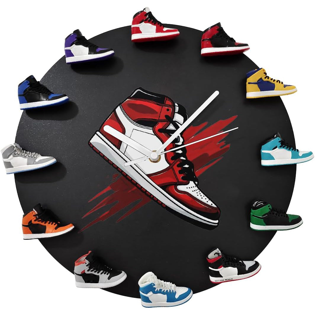3D Sports Shoe Wall Clock – Decorative Sneaker Clock for Gift Giving