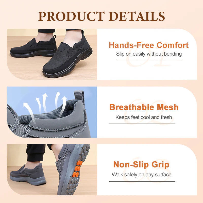 👟 60% OFF NOW! ✨ Men's Orthopedic Breathable Loafer Sneakers - Arch Support with Memory Foam Insoles for All-Day Comfort 🏃 ♂️💨