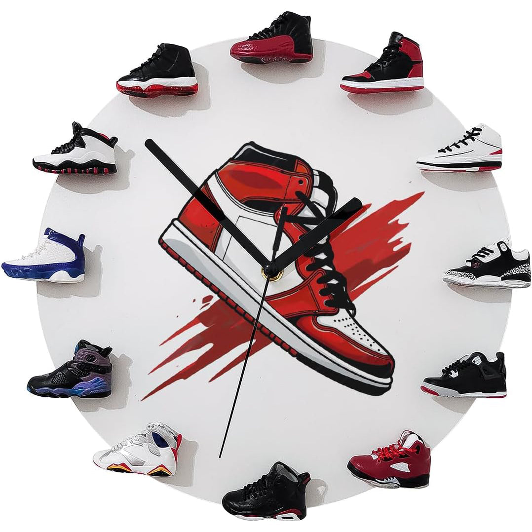 3D Sports Shoe Wall Clock – Decorative Sneaker Clock for Gift Giving