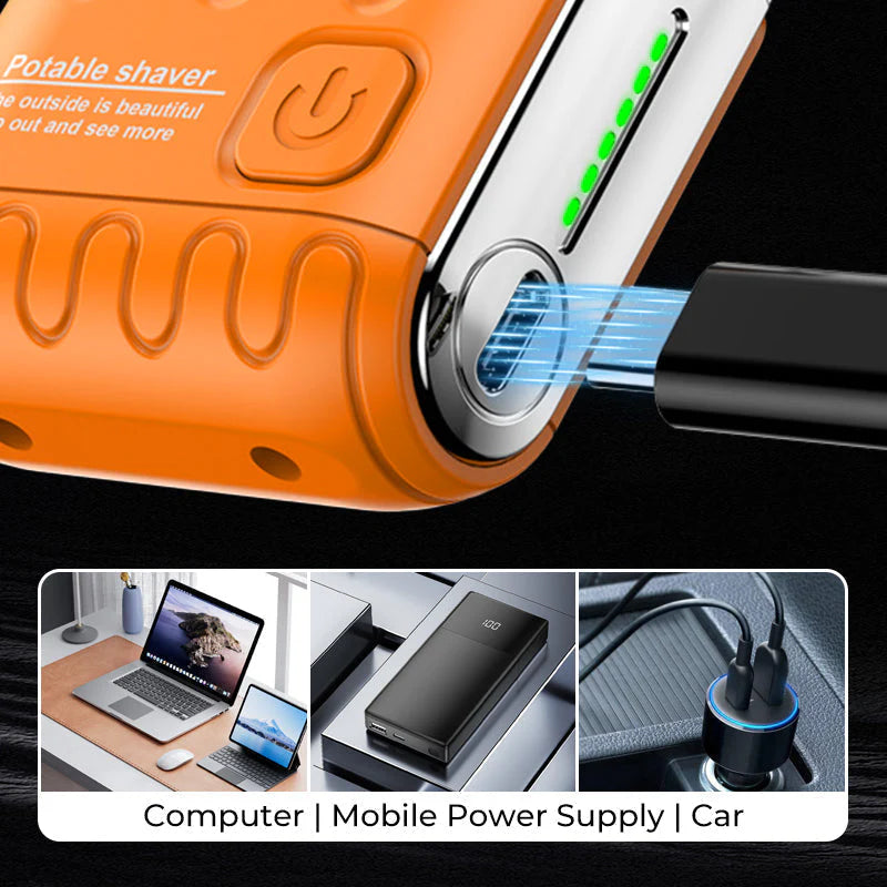 ⚡🪒 Men's Mini Electric Shaver – Portable, cordless & IPX7 waterproof. Perfect for travel, office & car!