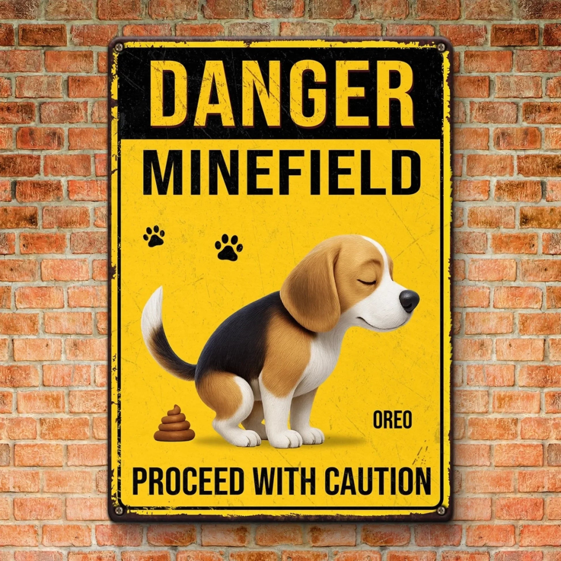 Custom Home Decor Metal Sign - Personalized  Birthday Gifts For Dog Lovers, Dog Dad And Mom - Poop Zone In Progress