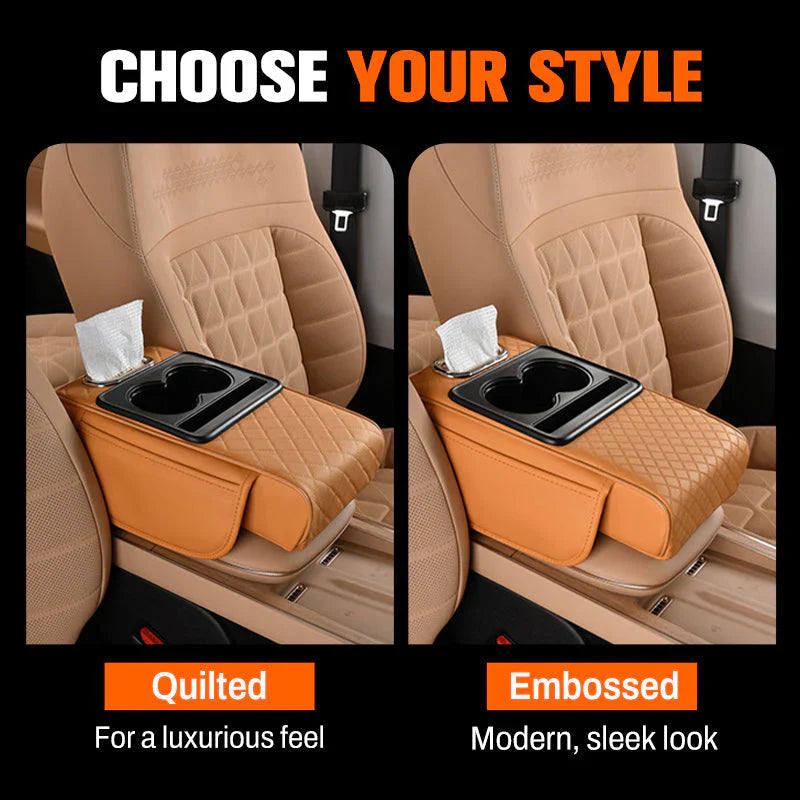 Integrated multifunctional car armrest increase with pressure compensation