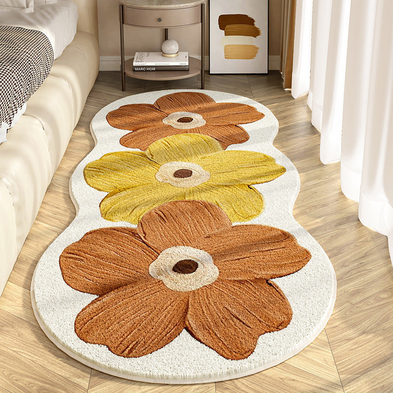 📢 Weicher Teppich mit unregelmäßigem Blumenmuster