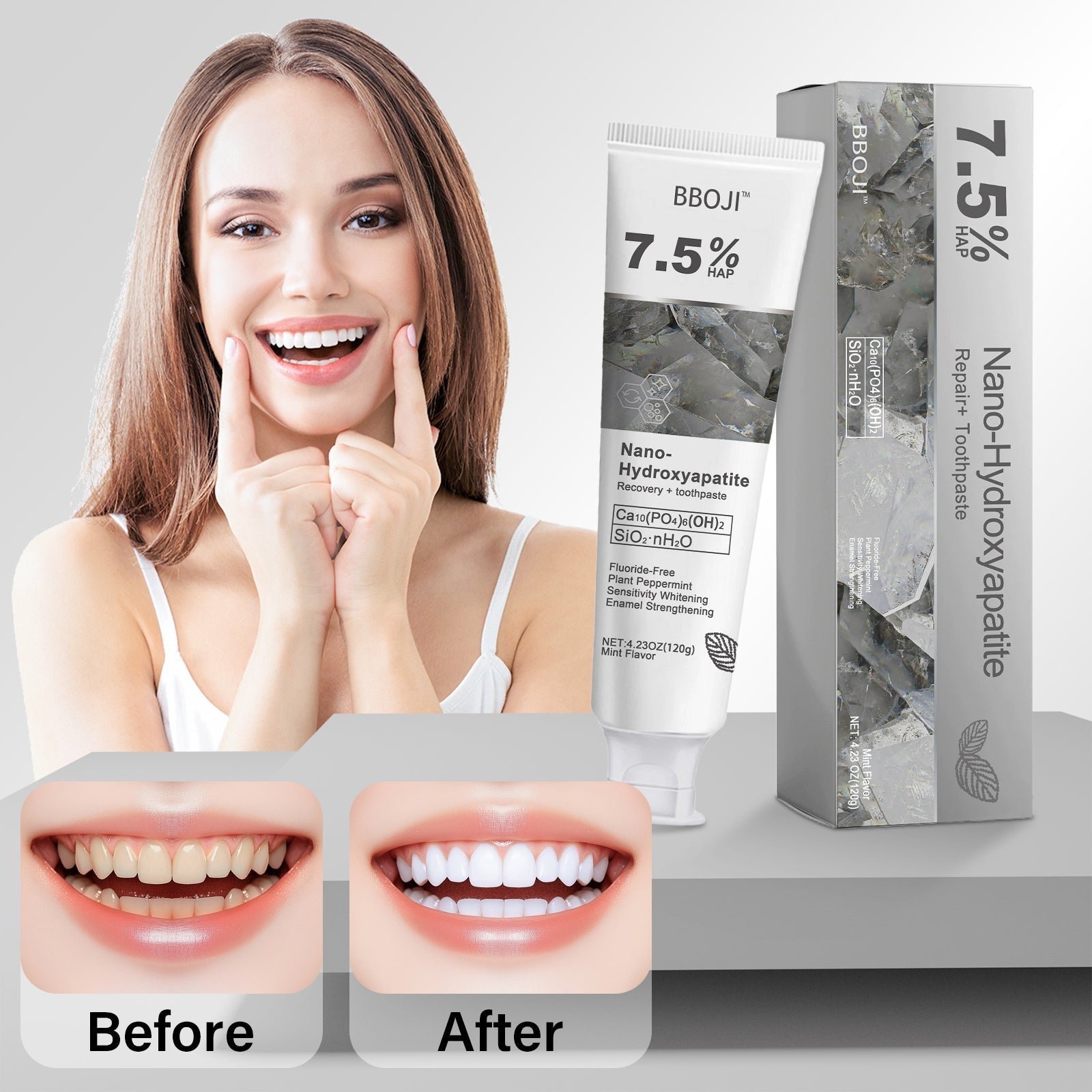 BBOJI™ Hydroxyapatite Toothpaste - Rebuild Enamel, End Sensitivity + 50% OFF