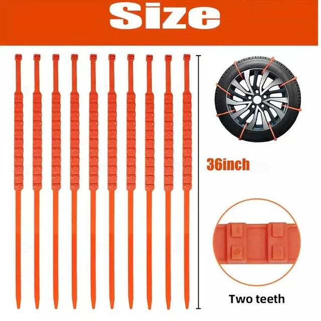 10/20/30pcs Universal Reusable Non-Slip Polyethylene Tire Chains – Universal Anti-Skid Snow Tire Traction Chains for Cars, SUVs & Trucks, Easy Installation, Durable Emergency Winter Driving Aid #17452192