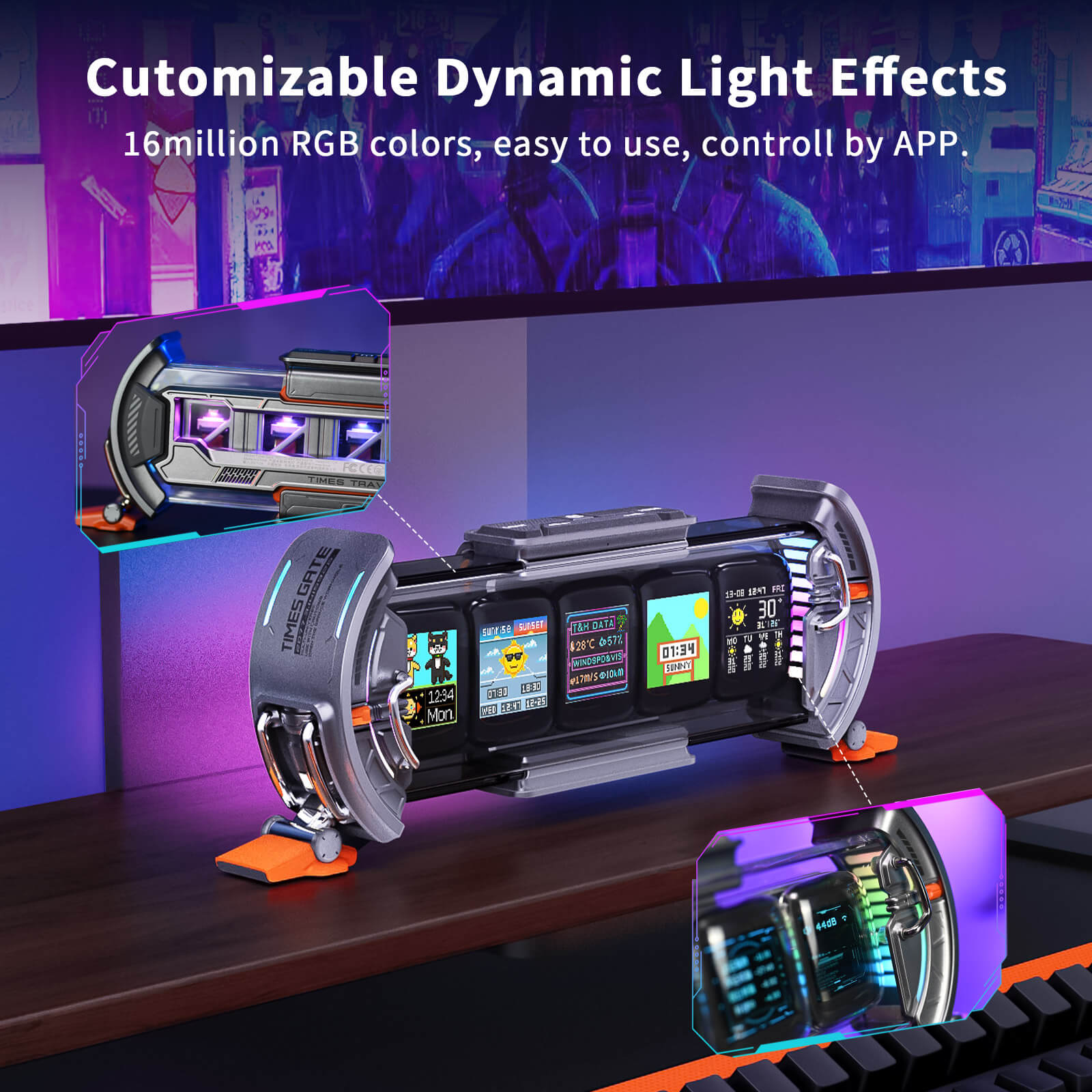 Divoom Times Gate Pixel Art Info Display with 5 Smart LCD Screens