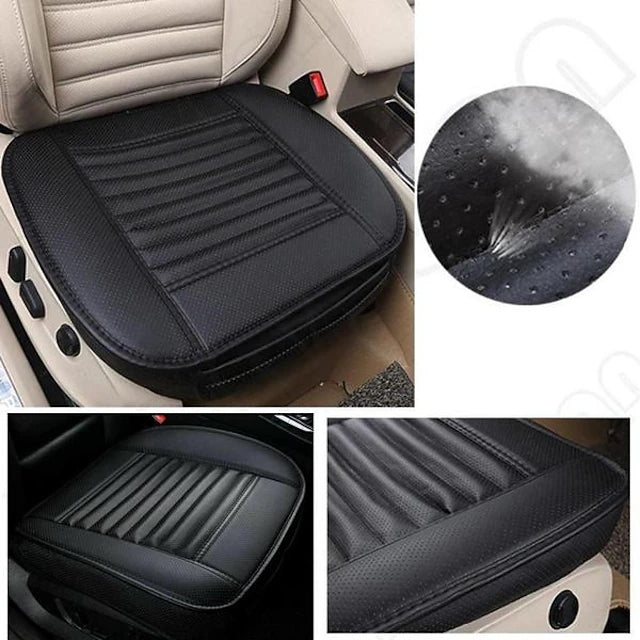 Car Seat Cushion Cover Universal 5D Bamboo Charcoal Leather, Breathable Waterproof All-Inclusive Auto Seat Protector