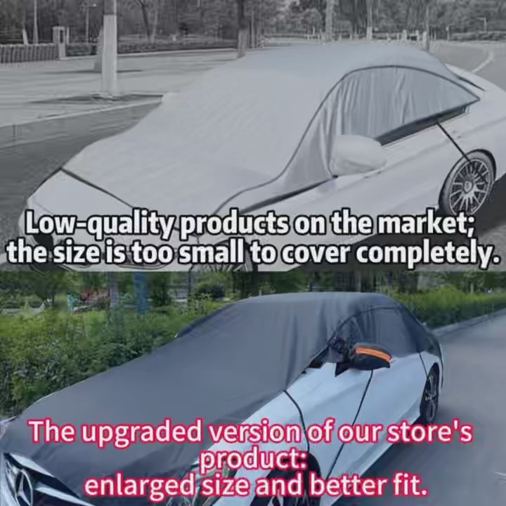 Car Windshield Snow Cover with Extended Hood Coverage, Quick Snow Removal Ice & Frost Guard, UV-Resistant Oxford Fabric Windshield Protector with Mirror Covers & Reflective Strips, Universal Fit for Most Cars/SUVs – Black #15181754