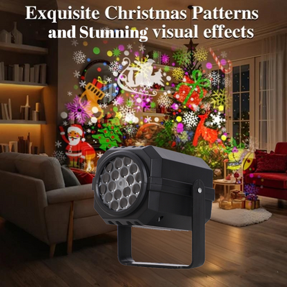 Projecteur lumineux rotatif à LED avec motifs de Noël