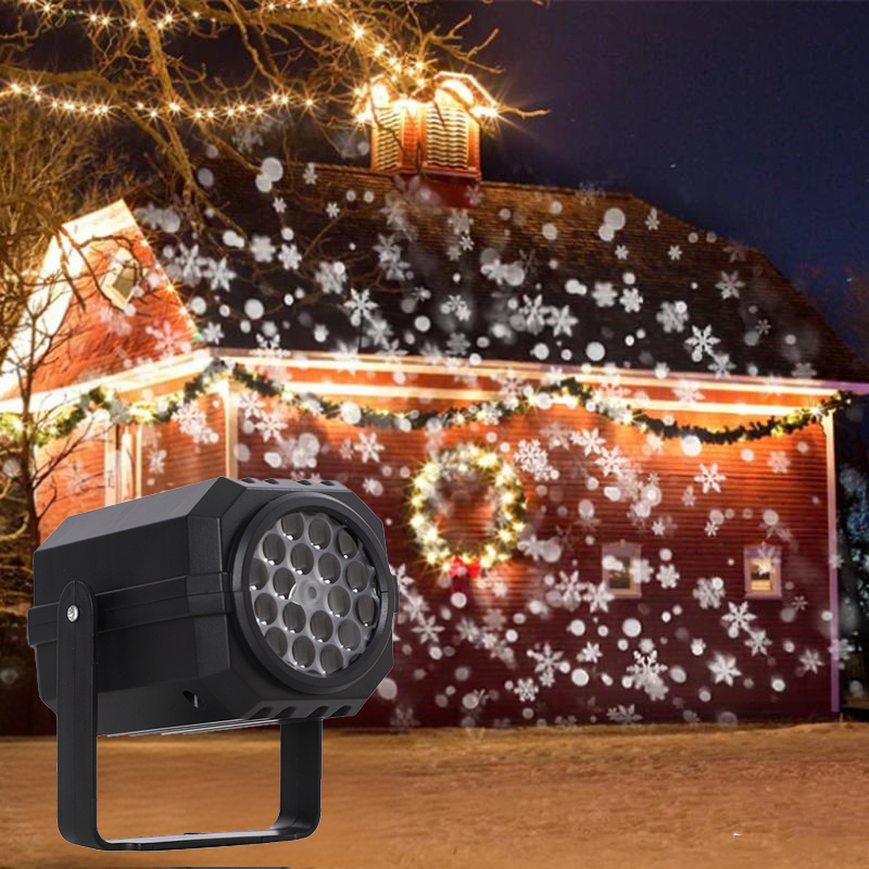 Projecteur lumineux rotatif à LED avec motifs de Noël