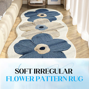 📢 Weicher Teppich mit unregelmäßigem Blumenmuster