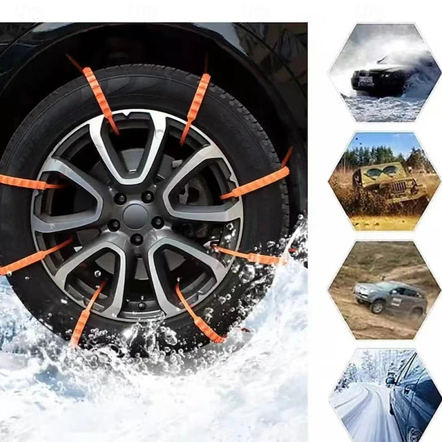 10/20/30pcs Universal Reusable Non-Slip Polyethylene Tire Chains – Universal Anti-Skid Snow Tire Traction Chains for Cars, SUVs & Trucks, Easy Installation, Durable Emergency Winter Driving Aid #17452192