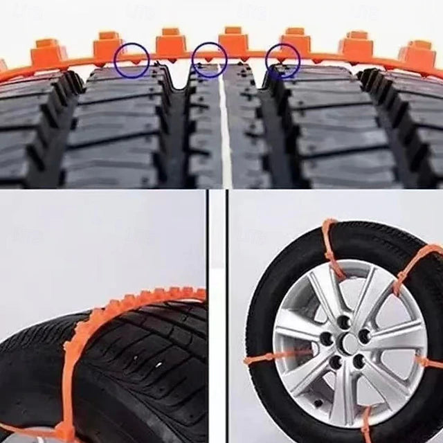 10/20/30pcs Universal Reusable Non-Slip Polyethylene Tire Chains – Universal Anti-Skid Snow Tire Traction Chains for Cars, SUVs & Trucks, Easy Installation, Durable Emergency Winter Driving Aid #17452192
