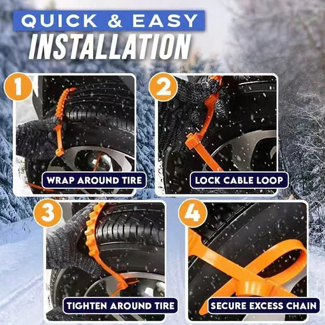 10/20/30pcs Universal Reusable Non-Slip Polyethylene Tire Chains – Universal Anti-Skid Snow Tire Traction Chains for Cars, SUVs & Trucks, Easy Installation, Durable Emergency Winter Driving Aid #17452192