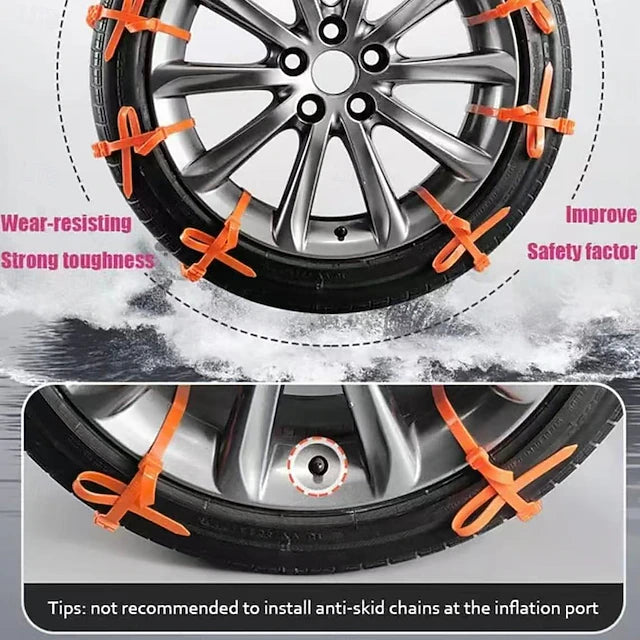 10/20/30pcs Universal Reusable Non-Slip Polyethylene Tire Chains – Universal Anti-Skid Snow Tire Traction Chains for Cars, SUVs & Trucks, Easy Installation, Durable Emergency Winter Driving Aid #17452192